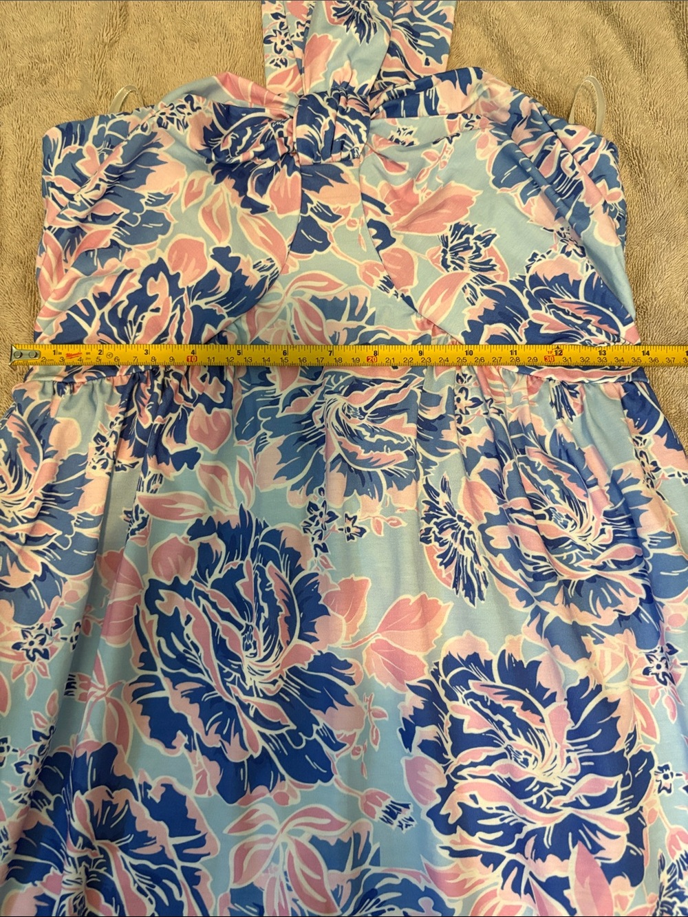 NWOT Grace Karin Halter Floral Maxi Dress in Light Blue and Pink - Size S - Picture 6 of 10
